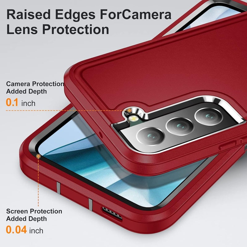 Fucozan for Samsung Galaxy S22 Plus Case Galaxy S22+ Case with Kickstand 3-Layer Military Grade Protective Cover Silicone Rugged Shockproof for Galaxy S22 Plus S22+ Phone Case Red+Black - Image 5
